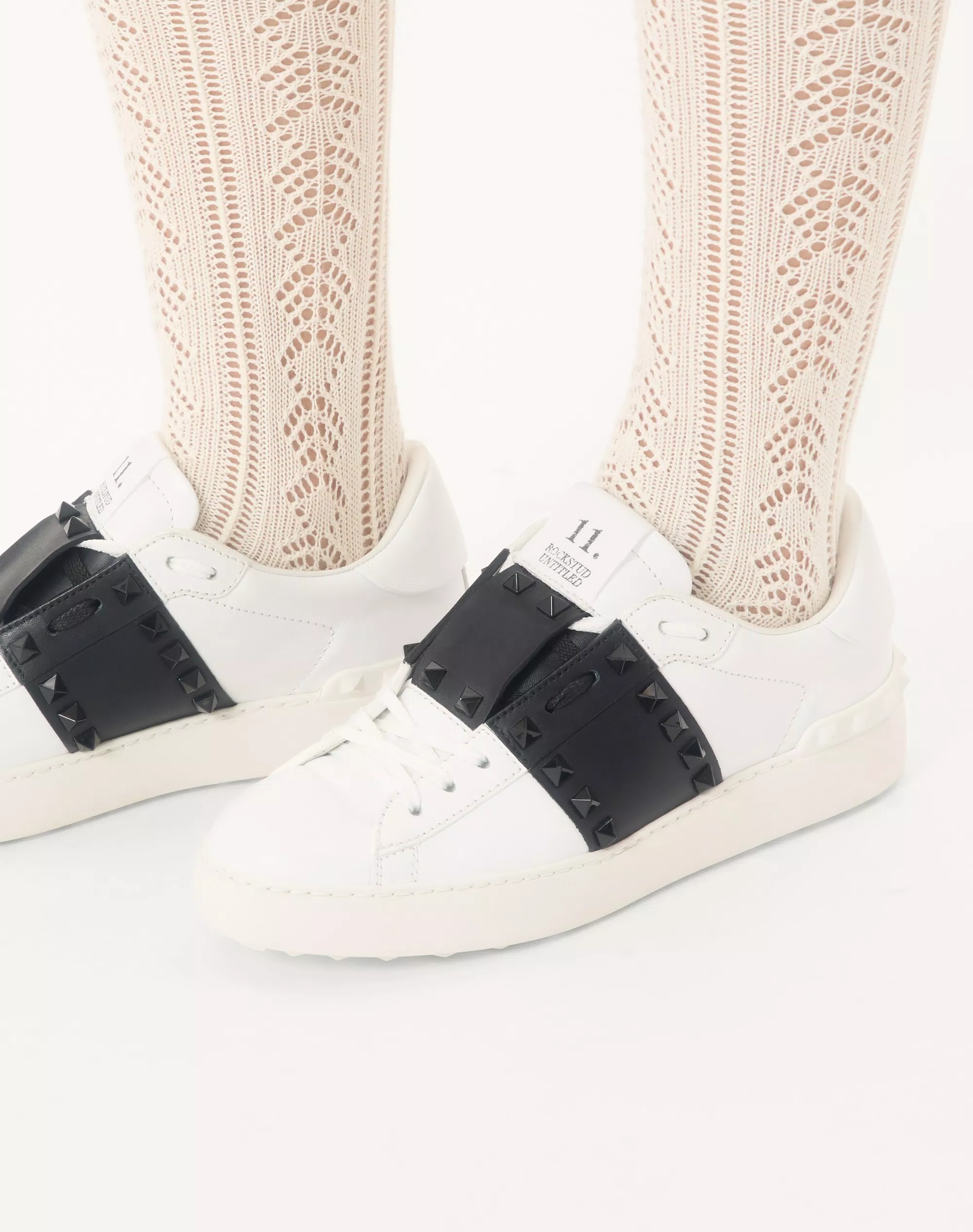 Valentino Rockstud Untitled Sneaker In Calfskin Leather With Tonal Studs - Image 8